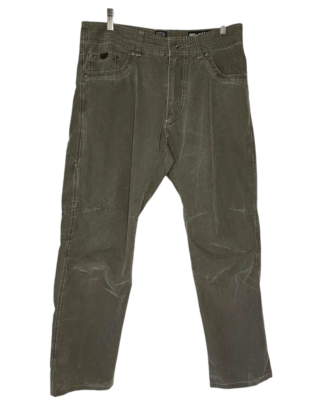 KUHL Mens 33 x 30 Revolvr Green Gray Vintage Patina Dye Outdoor Hike Trail Pants